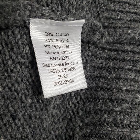 Sonoma Goods for Life Women’s Sweater M Gray Mock Neck 1/4 Zip Pullover Knit - Picture 6 of 7